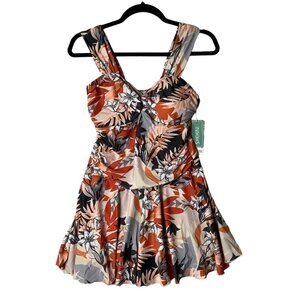 Shekini Floral Print Sleeveless Swim‎ Dress Women Sz Medium Swimwear NWT NEW